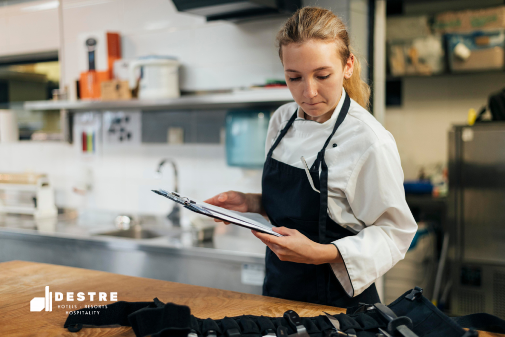Checking kitchen stock to avoid financial leakage in hospitality accounting
